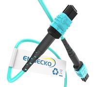 EMSECKO Fiber Optic Cable MPO to MPO 1M 12 Core Female Type B OM3 Multimode Fiber Optic LSZH MPO-MPO Patch Cord for QSFP+ MTP Compatible Cabling System