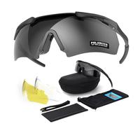 EMSECKO Lunettes de Protection Tactique pour Airsoft - Protection Balistique et UV, 3 Verres Interchangeables, Bandeau Réglable - Conforme aux Normes CE EN166 et ANSI Z87.1