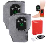 Emsence Triple Therapy Foot Massager, Portable 3-in-1 Wireless Foot Massager, 3 Vibration Modes & 5 Heat Levels With Smart Timer, for Home and Office Use Ankle Relaxation (Gray * 2Pcs)