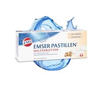 Emser Pastillen Lot de 30 comprimés de gorge au gingembre sans sucre - Pour maux de gorge, toux et difficultés à avaler