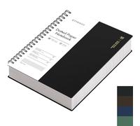 EMSHOI A4 Notebook Lined 300 Perforated Pages/150 Tear Sheets, Wirebound Spiral Notepad, 100gsm Thick Paper, Waterproof Softcover, Writing Journal for Work Office School, 21.5x27.9cm, Black