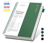 EMSHOI Carnet A4 ligné 300 pages/150 feuilles à spirale - Papier épais de 100 g/m² - Couverture souple imperméable - Pour le travail, le bureau, l'école - 21,5 x 27,9 cm - Vert foncé