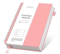 EMSHOI Carnet A5 ligné 300 pages/150 feuilles, bloc-notes à spirale multicolore, papier épais de 100 g/m², couverture rigide imperméable, journal d'écriture pour femme, homme, travail, bureau, école,