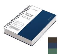 EMSHOI Carnet A5 ligné à spirales, 150 feuilles/300 pages, 100 g/m², couverture en PVC, notes autocollantes, poche, boucle pour stylo, règle, marque-page, journal ligné pour homme et femme, 14,5 x 21