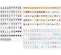 Emsmil Lettres Nombres Symboles et Emojis Signe 85 Noir 85 Coloré Lettres nombres 85 Emoji Signe pour A4 Lightbox Boîte Lumineuse DIY Panneaux de Cinéma Spécial Festival Décoration