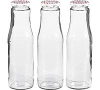EmSy 59504/03 Bouteille de jus 750ml H 25 cm, avec bouchon 'twist close' Ø 53mm, transparent (paquet de 3)