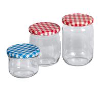 EMSY Pot à vis avec couvercle TO 82mm quadrillé 540 ml pack de 6