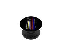 EMT EMS First Responder Drapeau américain Police Militaire Fire PopSockets PopGrip Adhésif