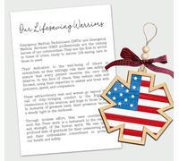 EMT & EMS Ornament - Lot de cartes d'histoire de nos guerriers de sauvetage - Décoration patriotique en bois en forme d'étoile de vie - Honorer les premiers intervenants - Souvenir significatif pour