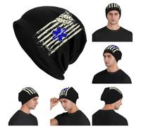 EMT Star of Life Casquette Chaude tricotée Hip Hop Bonnet Automne Hiver Tuques d’extérieur pour Hommes Femmes Adultes