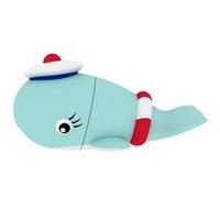 EMTEC, ECMMD16GM337, Clé USB 16 Go en forme de baleine, design ludique en caoutchouc souple, vitesse de lecture 15 Mo/s, écriture 5 Mo/s, résistante aux chocs, bleu