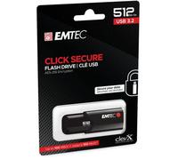 Emtec B120 Click Secure Lecteur USB Flash 512 Go USB Type-A 3.2 Gen 2 (3.1 Gen 2) Noir