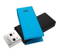 EMTEC, ECMMD32GC352, Clé USB pivotante 32 Go en métal d'alliage de zinc, finition mate, design moderne, vitesse de lecture 15 MB/s, écriture 5 MB/s, compatible Windows/Mac, Noir/Bleu