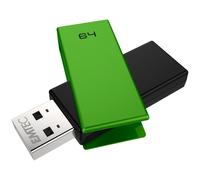 Emtec C350 Brick 2.0 lecteur USB flash 64 Go USB Type-A Noir, Vert