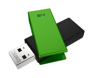 Emtec C350 Brick 2.0 lecteur USB flash 64 Go USB Type-A Noir, Vert