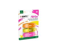 Emtec C410 Neon lecteur USB flash 8 Go USB Type-A 2.0 Orange, Rose, Jaune