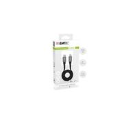 Emtec Câble USB-A vers Type-C ECCHAT700TC2 plat 120 cm connecteurs aluminium charge rapide 3A noir