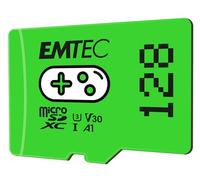 EMTEC - Carte Mémoire microSD 128GB - Augmentez la Mémoire de Vos Consoles, Smartphones et Tablettes - Plus de Stockage de Jeux et Vidéos - ECMSDM128GXCU3G - Collection Gaming - Green/Vert