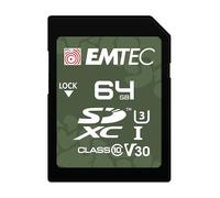EMTEC - Carte Mémoire SD UHS-I U3 V30 Outdoor ECMSD64GXCU3OR - Résistance à l’Eau IPX7 - pour Caméra Extérieure et Drône - Vidéos Full HD, 4K UHD - 64Go/GB