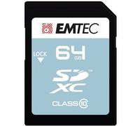 EMTEC, ECMSD64GXC10CG, Carte microSD 64 Go Classe 10 SDXC, Vitesse de lecture jusqu'à 20MB/s, idéale pour smartphones et tablettes, design élégant, Noir/Gris/Blanc