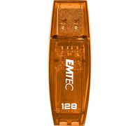 Emtec Clé USB 3.0 (3.1 GEN.1) C410 128Go transparente orange avec capuchon