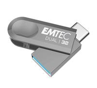 EMTEC - Clé USB 3.2 USB-A Type-C Dual D280 ECMMD32GD283 - Flash Drive Compatibilité Universelle USB 3.2 - Lecture 80Mos, Écriture 20Mos, 32GoGB