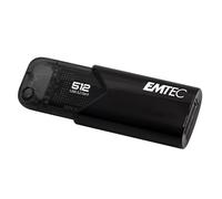 EMTEC - Clé USB Gamme B110 Click Easy 3.2, 512Go - Flash Drive Compatibilité Universelle - Très Rapide - Lecture 20Mo/s et Écriture 10Mo/s - Éco-Design - Noir