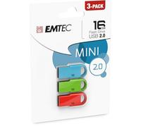 Emtec D250 Mini clé USB 16 Go USB 2.0 (16 Go, USB 2.0, connecteur Type A, sans Capuchon) - Pack de 3 clés USB - ECMMD16GD252P3
