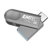 Emtec D280 Dual lecteur USB flash 32 Go USB Type-A / USB Type-C 3.2 Gen 1 (3.1 Gen 1) Argent