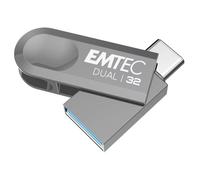 EMTEC - Clé USB 3.2 USB-A Type-C Dual D280 ECMMD32GD283 - Flash Drive Compatibilité Universelle USB 3.2 - Lecture 80Mo/s, Écriture 20Mo/s, Eco Design, 32Go/GB