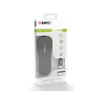 Hub USB 3.1 6en1 Emtec T650C 3 ports 3.1 + 1 port USB-C + Lecteur de carte SD (Noir)