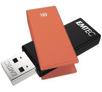 EMTEC, ECMMD16GC352, Clé USB pivotante 16 Go, design moderne et coloré, finition mat, vitesse de lecture 15 MB/s, écriture 5 MB/s, compatible Windows et Mac, Noire/Rouge