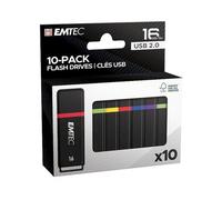 EMTEC ECMMD16GK1 10 clés USB EMTEC Flash Drives rouge, jaune, bleu, vert, violet 16 GB