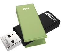 Emtec Clé USB C350 Brick 2.0 64 Go USB 2.0 pivotante en alliage de zinc Noire/Verte