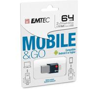 Emtec ECMMD8GT203 - Clé USB - 3.0 (3.1) - Série Dual - Collection MobileGo T200 - 64 Go - 2 en 1 : OTG Dual Double Connectique USB-A / Micro-USB.[G1059]