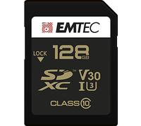 EMTEC ECMSD128GXC10SP - Carte SD - UHS-I U3 - Classe 10 - Gamme Speedin - avec adaptateur Ultra Haute Performance - Vitesse de lecture jusqu'à 95MB/S - 128 Gb