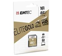 EMTEC, ECMSD16GHC10GP, Carte SD 16 Go Classe 10 UHS-I U1 avec adaptateur, vitesse de lecture jusqu'à 90MB/s, idéale pour appareils photo et caméscopes, taille 16 Go, Couleur or