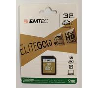 EMTEC, ECMSD32GHC10GP, Carte SD 32 Go Classe 10 UHS-I U1 avec adaptateur, vitesse de lecture jusqu'à 90MB/s, écriture jusqu'à 20MB/s, compatible SDHC/SDXC, Couleur or