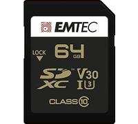 EMTEC ECMSD64GXC10SP - Carte SD - UHS-I U3 - Classe 10 - Gamme Speedin - avec adaptateur Ultra Haute Performance - Vitesse de lecture jusqu'à 100MB/s. - 64 Gb