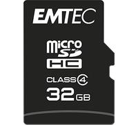 EMTEC ECMSDM32GHC4 - Carte micro SDHC - Classe 4 - Gamme Elite Silver - avec adaptateur de Performance - 32 Go
