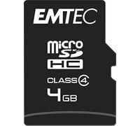 EMTEC ECMSDM4GHC4 - Carte micro SDHC - Classe 4 - Gamme Elite Silver - avec adaptateur de Performance - 4 Go