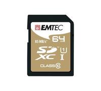 Emtec Carte SD 64 Go UHS-I U1 - lecture 85MB/s écriture 90MB/s - compatible SDHC/SDXC - Or