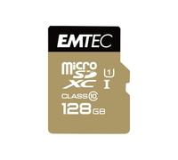 EMTEC Gold+ - Carte mémoire flash (adaptateur SD inclus(e)) - 128 Go - Class 10 - micro SD - or