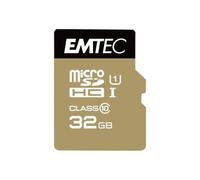 Emtec Carte microSD ECMSDM32GHC10GP Elite Gold UHS-I U1 Classe 10 adaptateur, 85 MB/s 32 Go Noir/Or