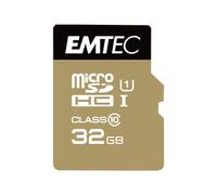 EMTEC Gold+ - Carte mémoire flash (adaptateur SD inclus(e)) - 32 Go - Class 10 - micro SD - or