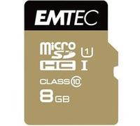 EMTEC Gold+ - Carte mémoire flash (adaptateur SD inclus(e)) - 8 Go - Class 10 - micro SD - or