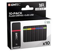 EMTEC K100 - Clé USB 2.0 - 16 Go - Pack de 10 - Coloris assortis