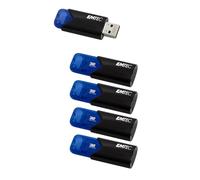 EMTEC - Lot de 5 Clés USB 2.0 Click Easy B110 32 Go - Plastique - Mécanisme rétractable - Stockage de données, Transfert de fichiers, Informatique - Bleu