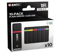Pack de 10 clés 16 Go USB A 2.0 EMTEC K100