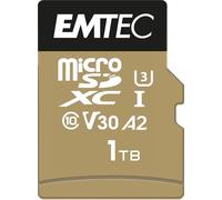Emtec microSD 1TB UHS-I U3 Classe Vidéo V30 - A2 - Vitesse de Lecture/Ecriture 100/95MB/s - Gamme SpeedIN Pro - ECMSDM1TXC10SP